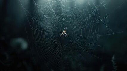 Spiderweb in the gloom