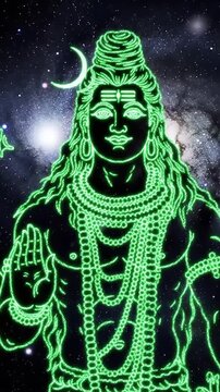 Neon Shiva Cosmic Portrait.