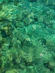 Clear green ocean water
