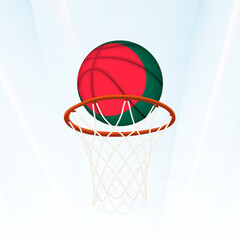 Bangladesh Flag Basketball Scoring Through Hoop.