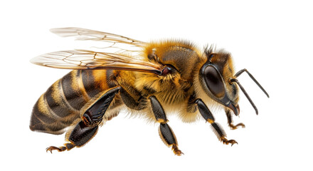 Isolated Honey Bee Close-Up