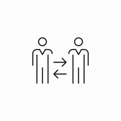 two way interaction icon sign vector