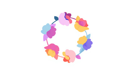 Floral wreath illustration on a white background

