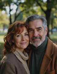Senior couple enjoying a warm summer day in the park