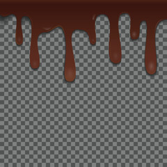 Chocolate Drips. Sweet Liquid Melt Effect. Vector Illustration