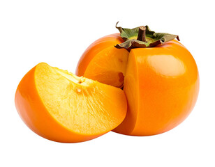 Persimmon fruit isolated on transparent background