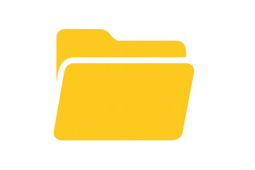 Yellow folder icon representing data storage on transparent background