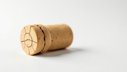 Close-up of a champagne cork against a stark white background , pure, festive