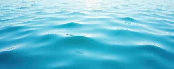 Naklejka premium Serene light blue water, subtle ripples, soft texture, gentle waves , still, sky, background