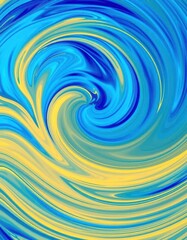 Obraz premium Abstract swirling blue waves, dynamic and energetic texture, dynamic, teal