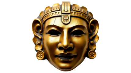 Inca gold ceremonial mask featuring stylized eyes with cultural significance from ancient South America