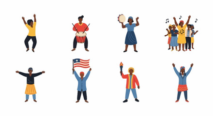 Fototapeta premium Diverse Group of African People Celebrating Culture and Heritage, Ideal for illustrating cultural events, educational materials, and promoting diversity and unity.