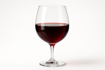 Glass of Red Wine Isolated on White Background