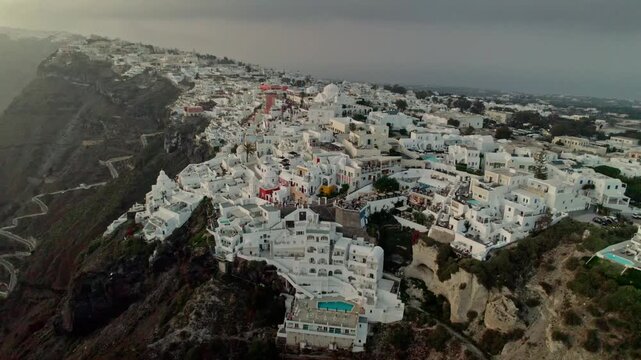 Beautiful white cliffside buildings 4K