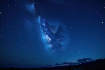 Fototapeta premium Vast, dark blue night sky densely sprinkled with countless stars , wide angle, space