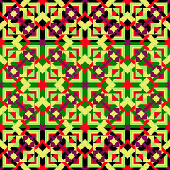 Seamless geometric pattern with colorful shapes for modern wallpaper and fabric design