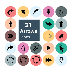 Black arrow vector icon pack.