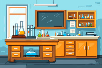 Bright and Engaging Laboratory Interior with Scientific Equipment