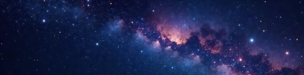 Dense starry sky with twinkling celestial bodies, cosmos, space, dark