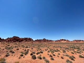 desert landscape with blue sky