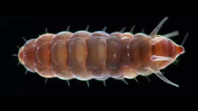 Armadillidium granulatum closeup macro detailed footage for scientific research