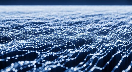 Luminous Digital Ocean of Interconnected Data Waves