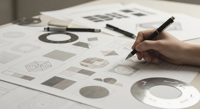 Graphic Designer Working on Project