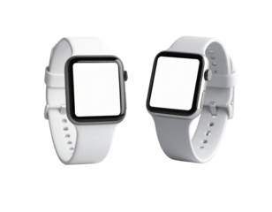 Smartwatch mockup with blank display, white background