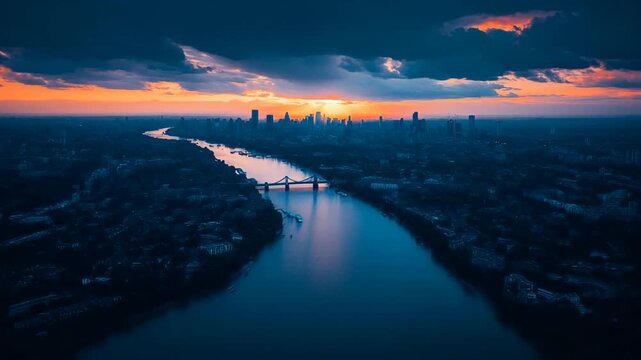 Sunset over the City River