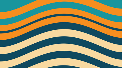 Abstract wavy pattern in retro colors with seamless design and contemporary appeal