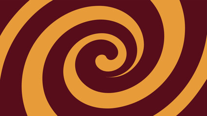 Bold orange spiral pattern on a dark maroon background abstract brown