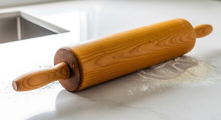 Rolling pin dough kitchen bake flour food