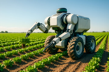 Agricultural Robot Harvesting Lettuce