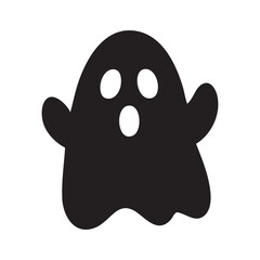 Cute ghost silhouette for Halloween design