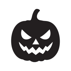 Evil pumpkin silhouette for Halloween design