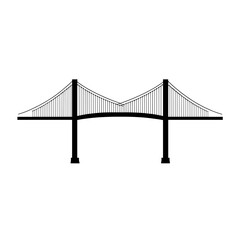 Elegant suspension bridge design with intricate details against a minimalistic white background