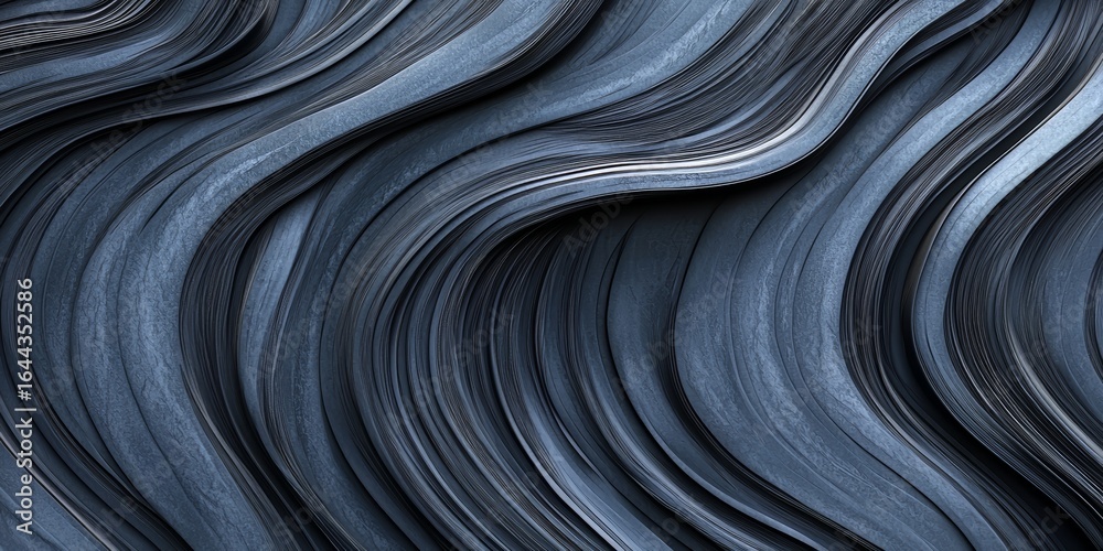 Wall mural blue wave with many lines and dots. the image is abstract and has a sense of movement