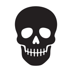 Human skull silhouette for Halloween design