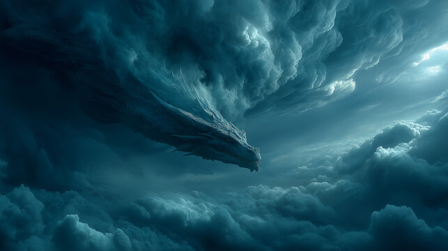 The Mesopotamian primordial goddess Tiamat depicted as a chaotic and terrifying embodiment of the sea.