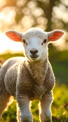 Obraz premium A lamb in the sunlight