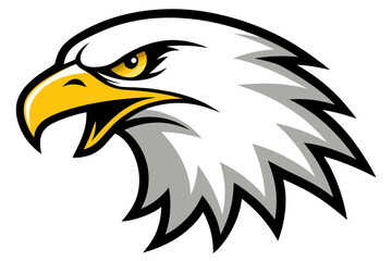 Fototapeta premium American bald eagle vector cartoon head illustration with black and white background