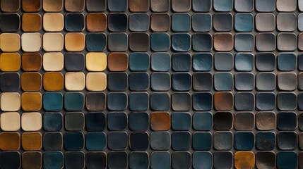 Obraz premium Pattern of squares in various colors, with some squares being darker than others. The pattern is made up of squares of different sizes and colors