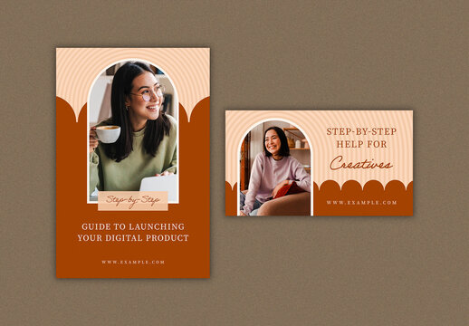 Social Media Set with Elegant Design Elements