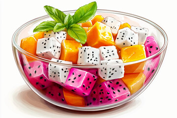 fresh fruit salad on a plate