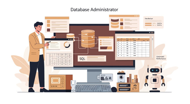 Database Administrator visualizes, manages and secures organizational data resources