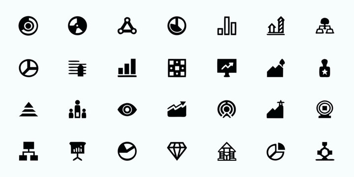 Statistical & Performance Chart Line Art Vector Icons &mdash; Metrics, KPIs, Business Intelligence, Data Analysis, and Reporting Symbols for Dashboards and Presentations

