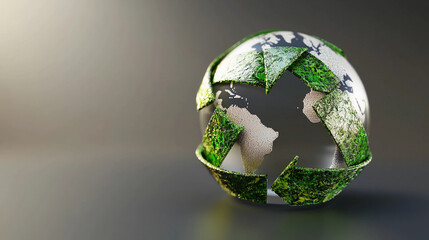 earth globe on a green background