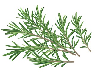 Fototapeta premium Fresh rosemary sprigs, isolated on white background, culinary herb