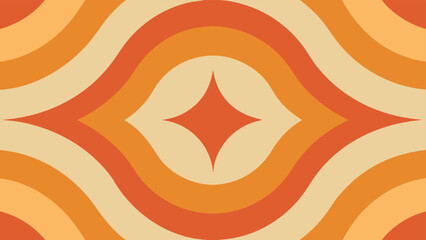 Retro Style Wavy Pattern In Orange Beige And Cream Colors abstract background