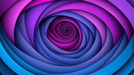 Spiral of purple and blue colors. The spiral is made up of many different shades of blue and purple. The colors are arranged in a way that creates a sense of movement and depth
